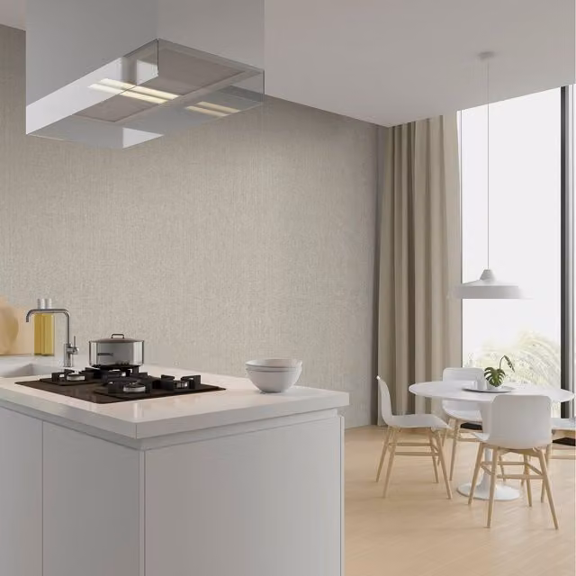 Arthouse Luxe Hessian Plain Vinyl Wallpaper in Beige