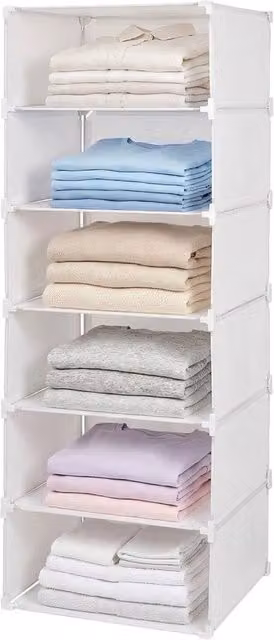 FLAVORA White 5-Storey Modular Cube Storage Cabinet