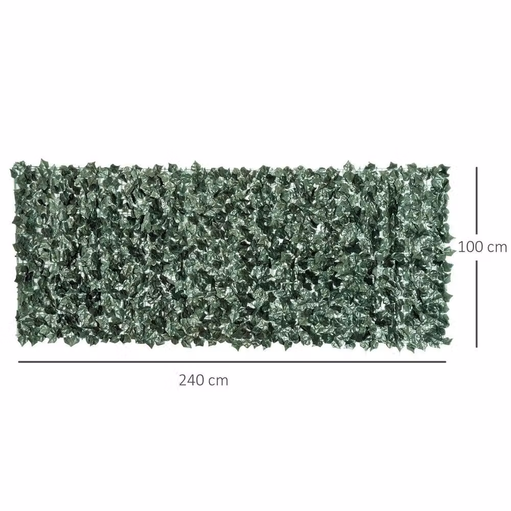 NESTLUNE Artificial Leaf Hedge Privacy Screen Roll in Green, W: 100 cm, H: 100 cm – 2