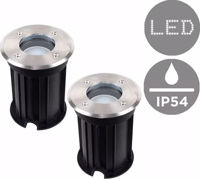 ValueLights Pair of Chrome Modern IP54 Rated Outdoor Walk Over Path Lights – 1