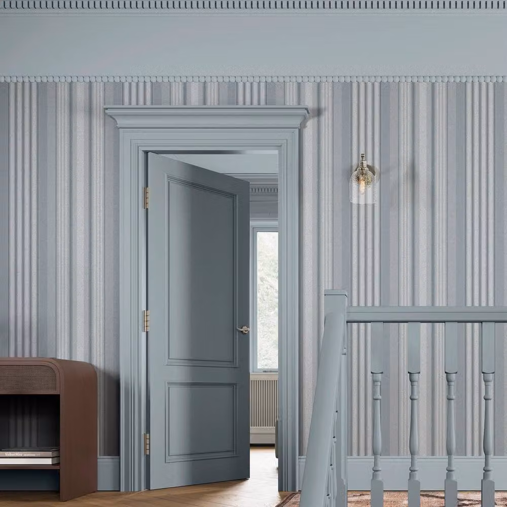Superfresco Easy Loom Stripe Breeze Blue Striped Textile Wallpaper, W: 52 cm x L: 1000 cm – 2