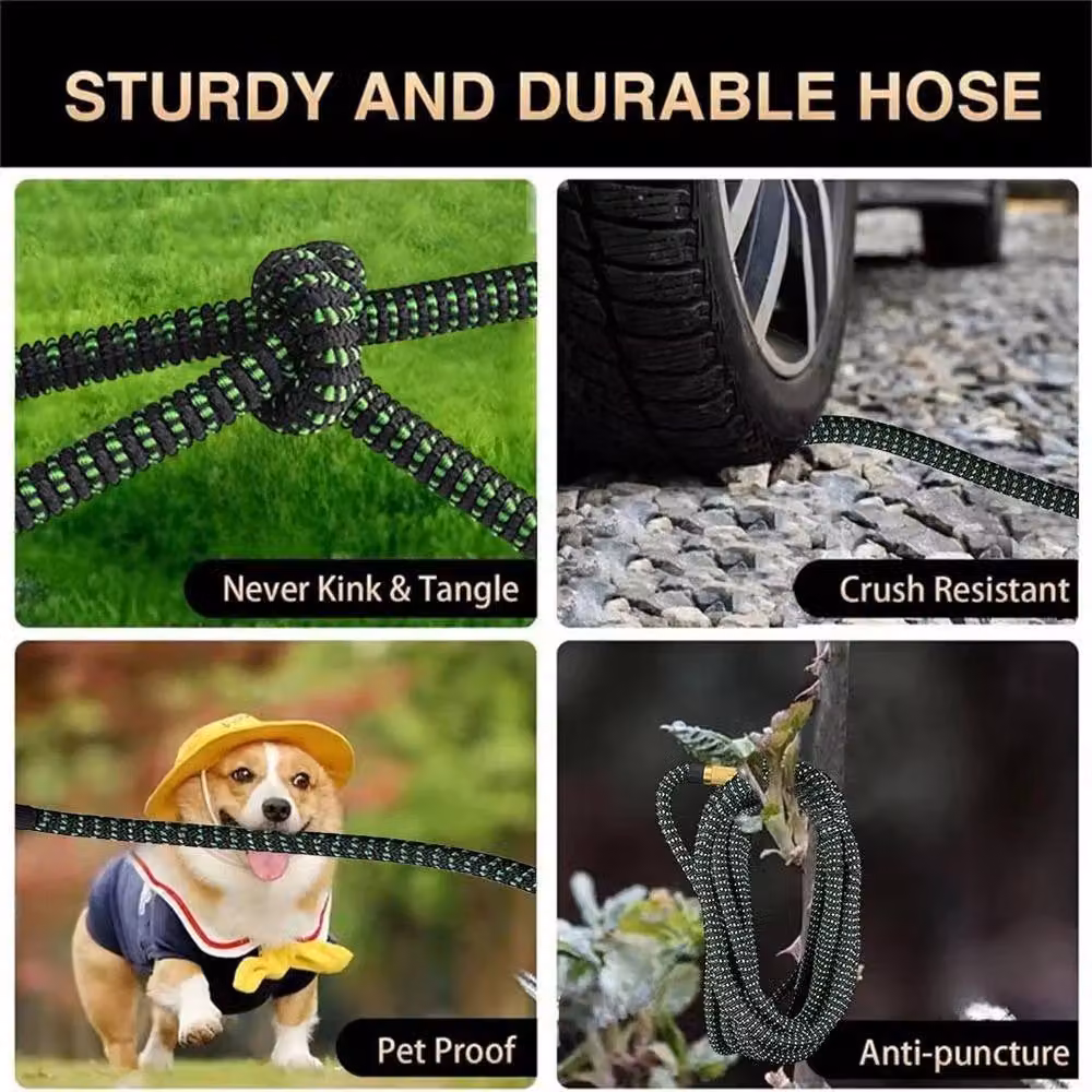 Spetlek 50ft Heavy Duty Expandable Flexible Garden Hose in Green and Black – 5