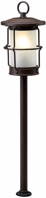 Techmar Brown LED Outdoor Garden Post Light with Warm White Glass Cylinder