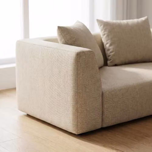 Abakus Direct Tokyo Right Corner Unit in Deep Black Basket Weave with Deep Seat and Warm Beige Upholstery – 3