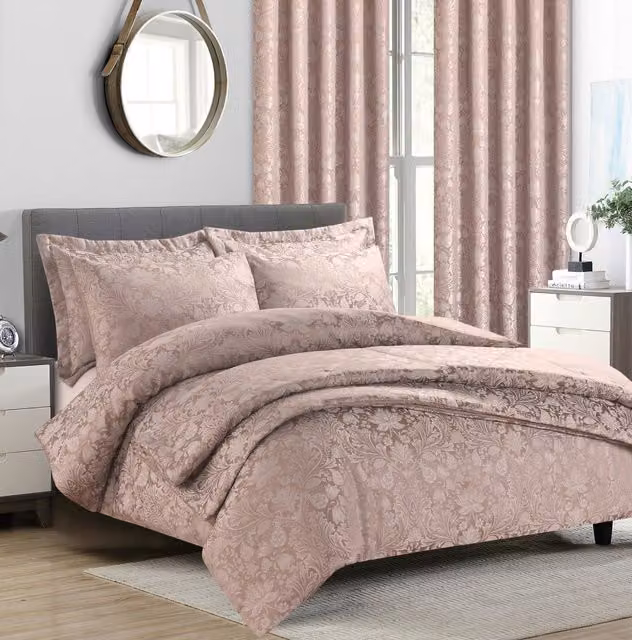Rapport Home Pink Floral Damask Bedspread, W: 260 cm, D: 230 cm