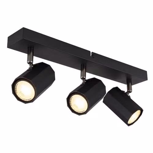 Netlighting James Ceiling Spotlight Bar in Black with 3x GU10 Bulbs, W/D/H: 75.0 x 39.0 x 14.5 cm – 1