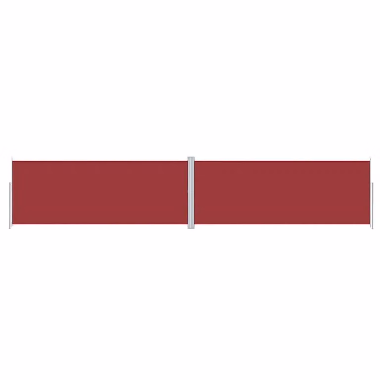 Berkfield Home Retractable Side Awning in Red, W/H: 1000 x 200 cm