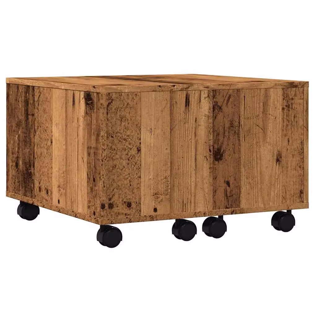 Berkfield Home Rustic Brown Square Coffee Table in Engineered Wood, W/D/H: 60 x 60 x 38 cm – 2