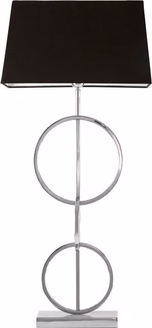 Orsina Skye Table Lamp with Dual Ring Base in Silver and Black