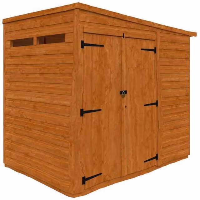 Buttercup Farm 4x6 Flex Pent Security Double Door Wooden Chicken Coop in Burnt Orange, W: 175 cm, D: 123.8 cm, H: 203 cm – 1