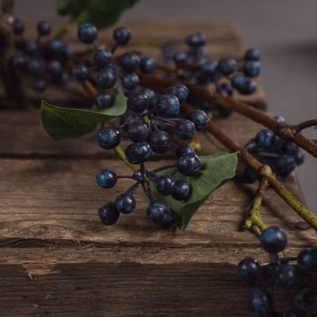 KDMK Blue Viburnum Berry Elegance Stems for Christmas Floral Arrangements
