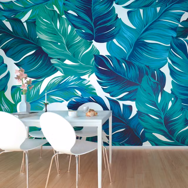 Origin Murals Bold Tropical Leaves Wall Mural in Green