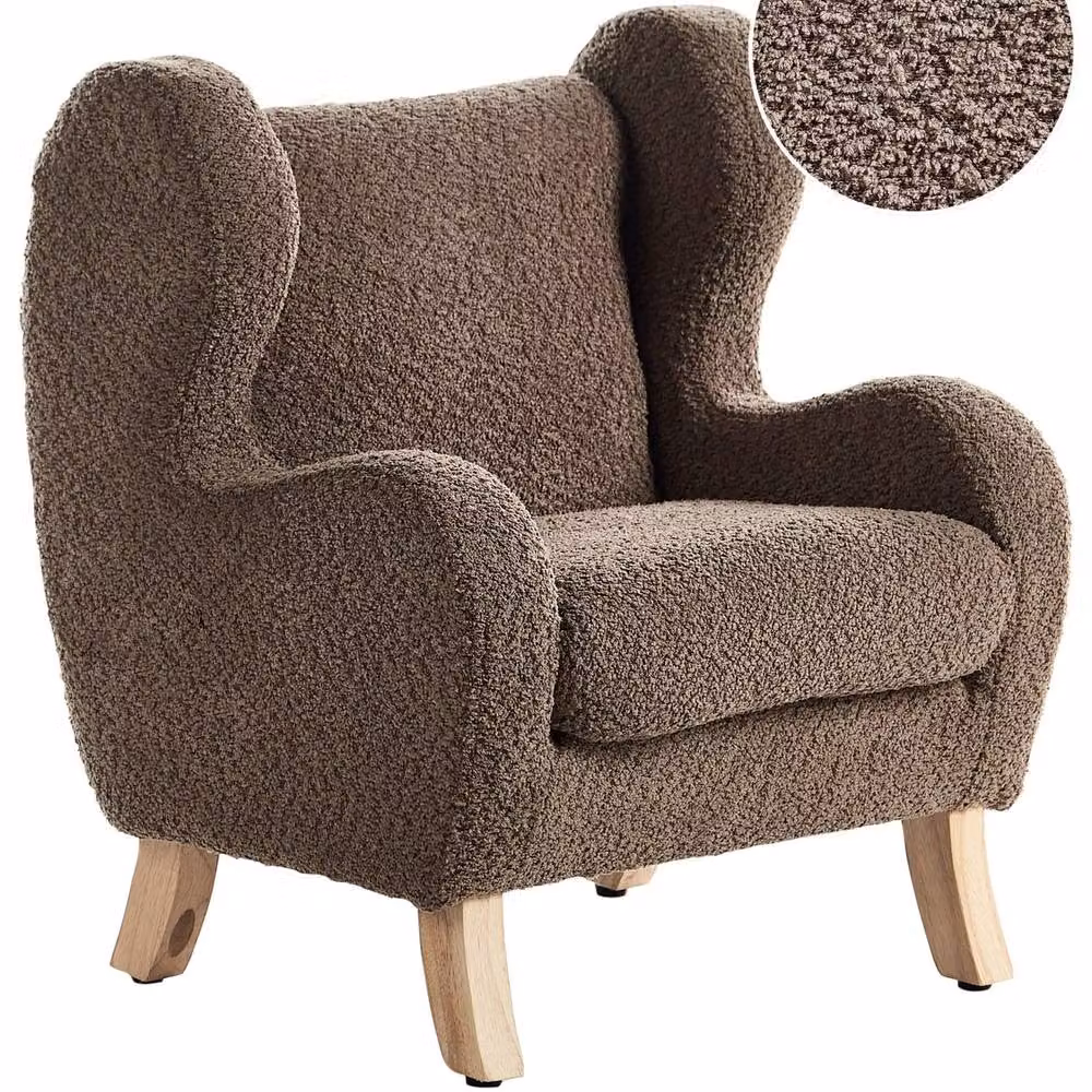 Wyld and Coco Brown Bouclé Kids Armchair with Armrests – 2