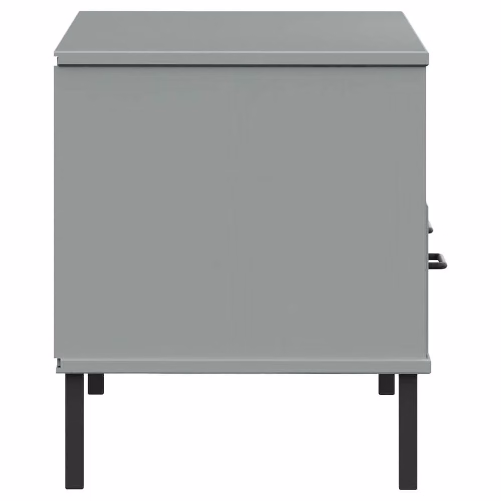 Berkfield Home Oslo TV Cabinet in Grey Solid Pine Wood with Metal Legs, W: 106.0 cm, D: 40.0 cm, H: 46.5 cm – 4