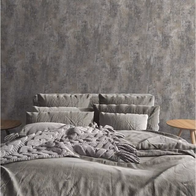 Muriva Grey Industrial Abstract Plain Washable Wallpaper