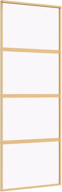 Berkfield Home Modern Sliding Door in Gold with Clear ESG Glass and Aluminium, W: 76 cm, H: 205 cm
