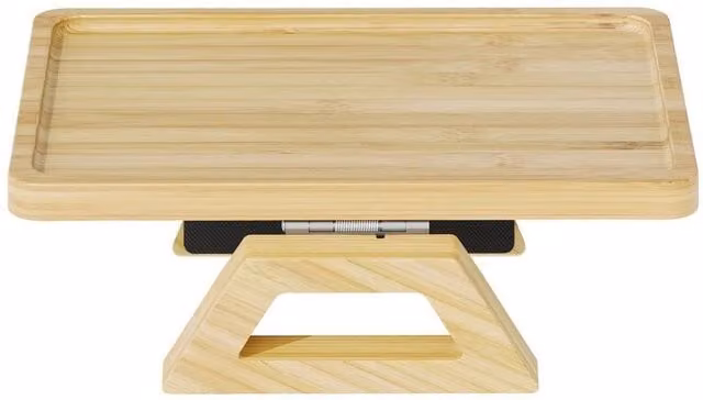 Kelvenix Folding Bamboo Sofa Arm Tray in Natural Wood