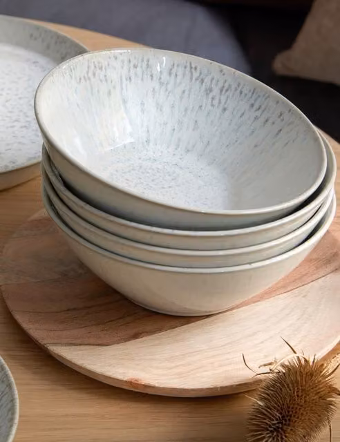 Denby Set of 4 Kiln Cereal Bowls in Natural Mix Multicolour Stoneware