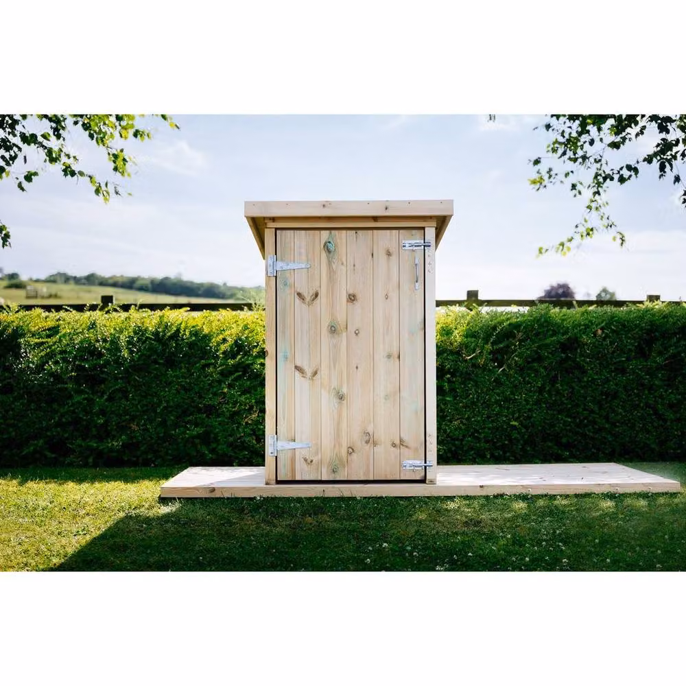 The Garden Village Mitton Small Garden Store in Brown Timber, L96 x W89 x H123 cm – 2