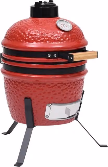Berkfield Home 2-in-1 Kamado Ceramic Barbecue Grill and Smoker, Red, Diameter: 56 cm – 1