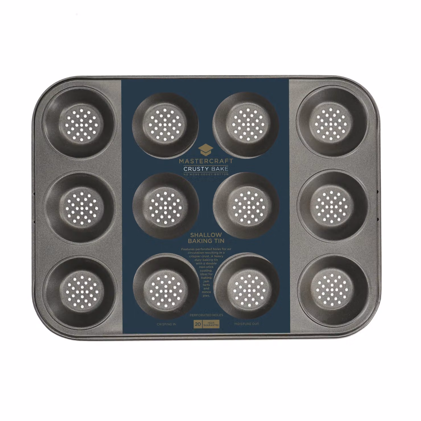 MasterClass Non-Stick Rectangular Tart Tin, Black, W: 32 cm x D: 24 cm – 9