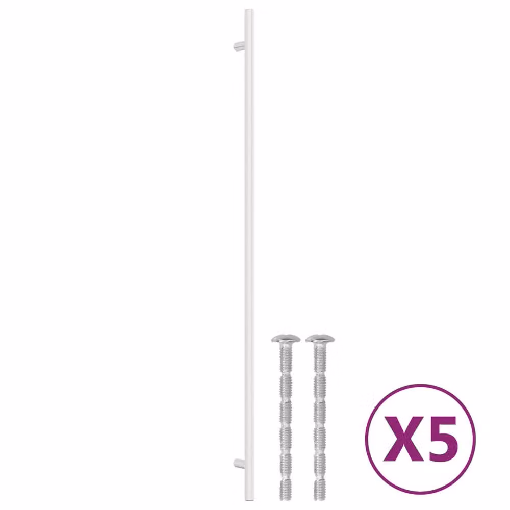 Berkfield Home Silver Brushed Stainless Steel Bar Cabinet Handles, 5 Pack, Length: 48 cm