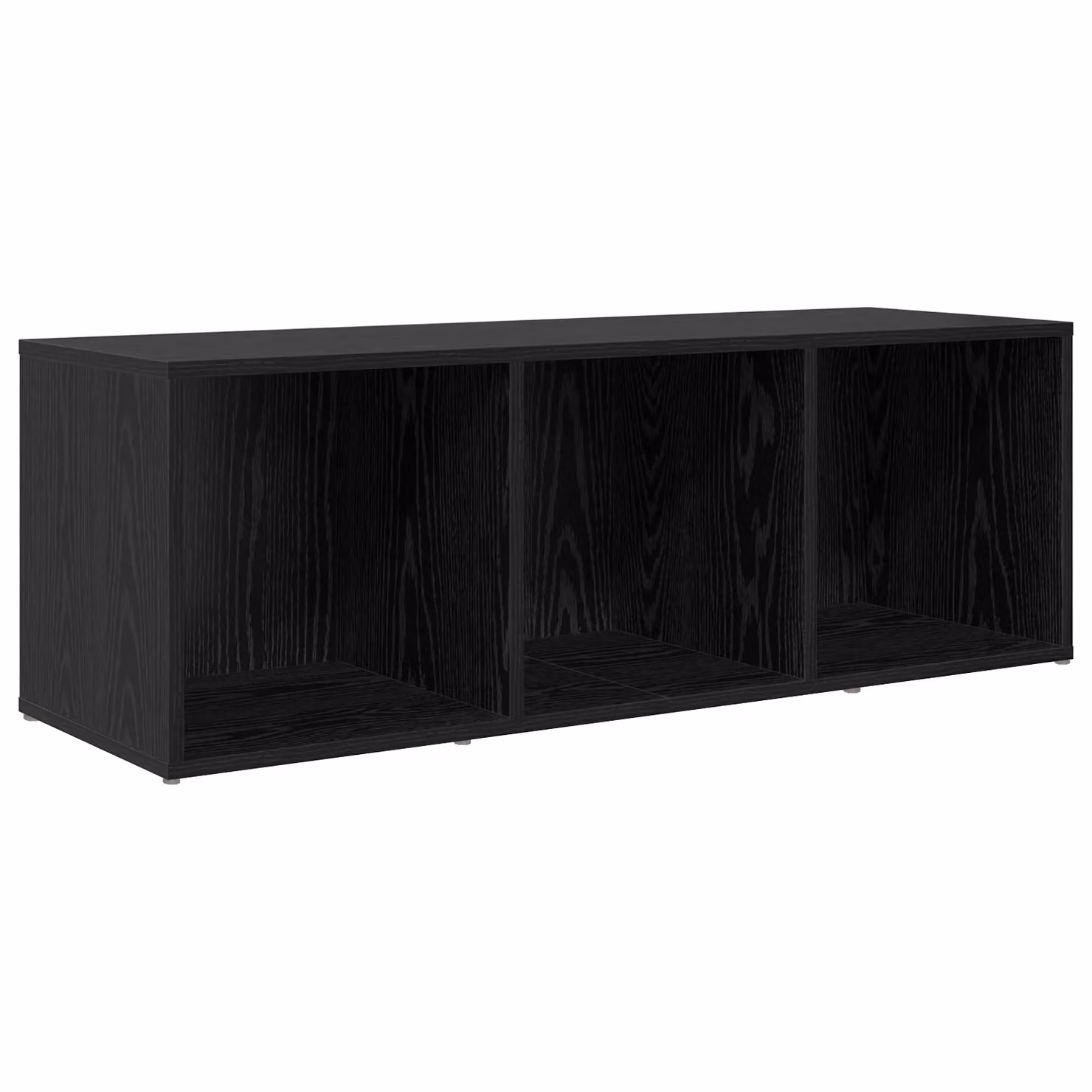Berkfield Home TV Cabinet with Storage in Black Oak Engineered Wood – 1