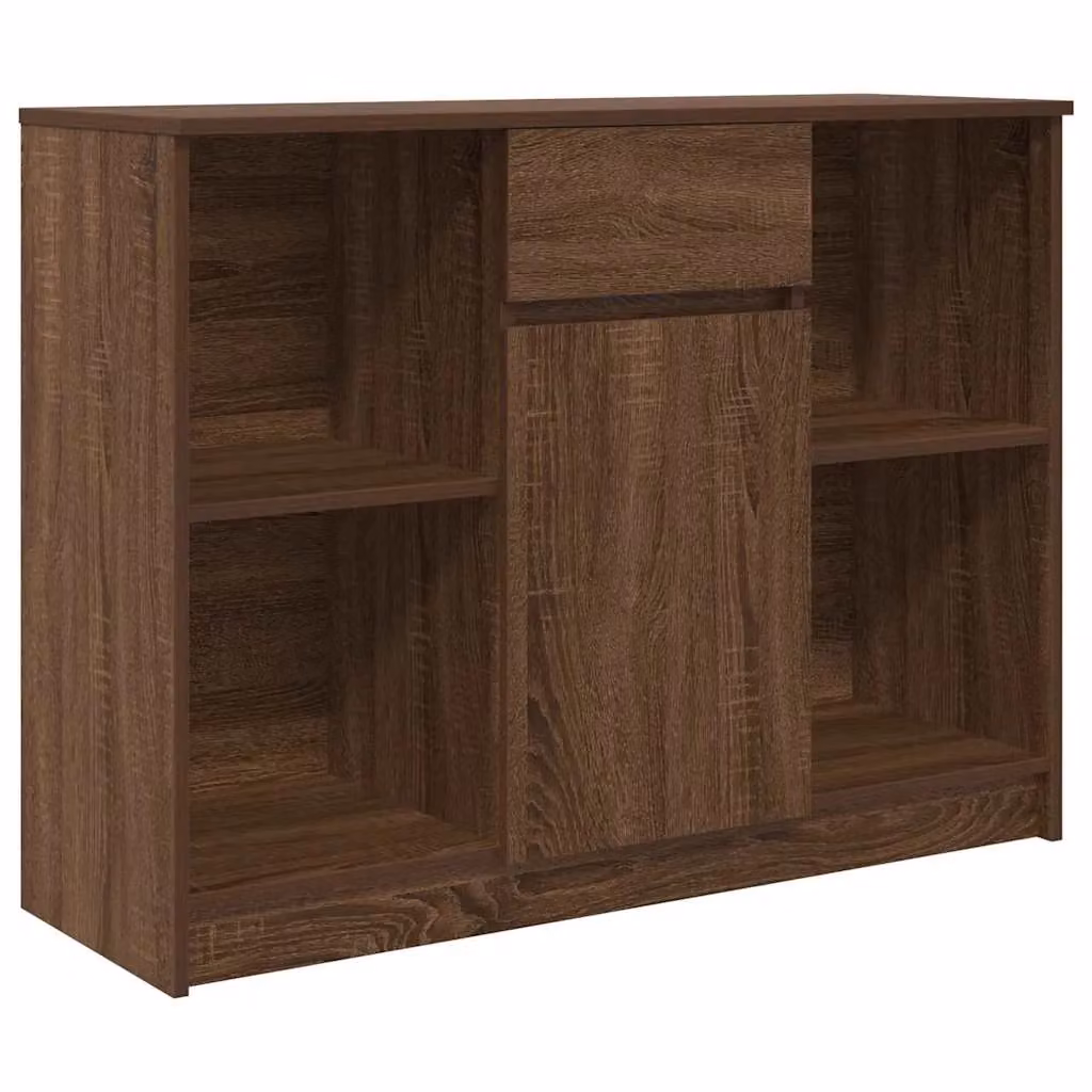 Berkfield Home Modern Sideboard with Drawer in Brown Oak, W/D/H: 101 x 35 x 76 cm – 2