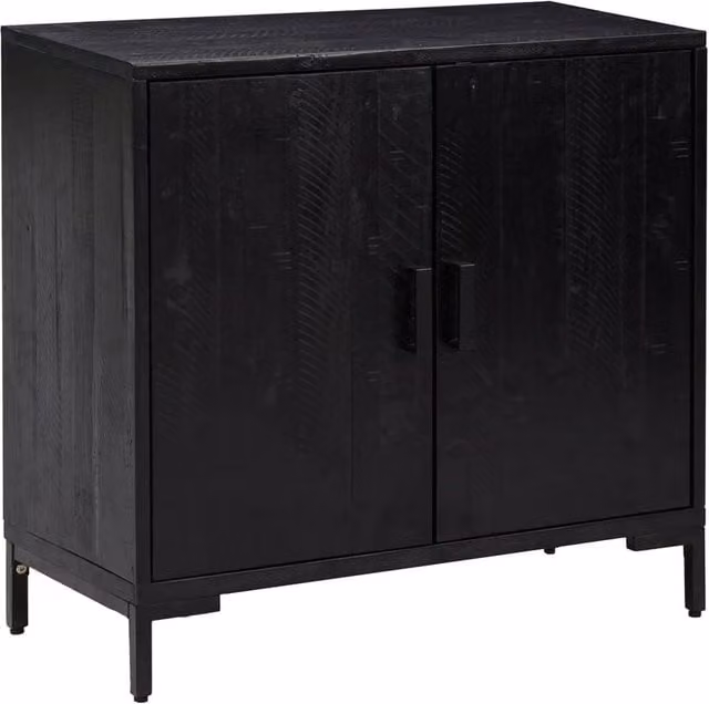 Berkfield Home Black Solid Pinewood Sideboard, W/D/H: 75 x 35 x 70 cm – 1