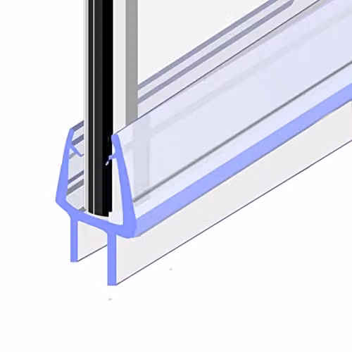 Nes Home Transparent EPDM Rubber Bath Shower Door Bottom Seal Strip for 6mm Glass and Gaps up to 8mm