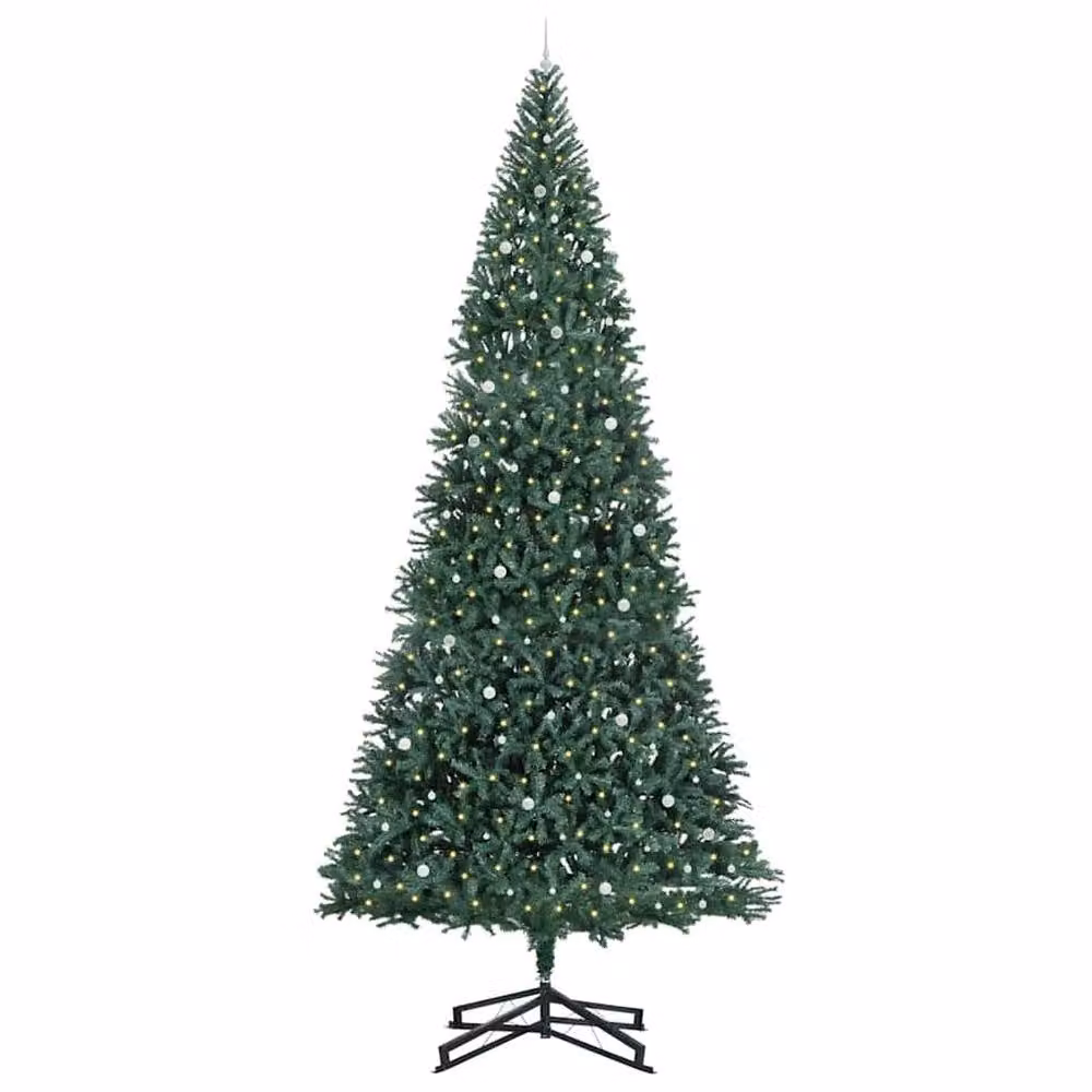 Berkfield Home Artificial Pre-lit Christmas Tree with Ball Set, Green, 500 cm – 3