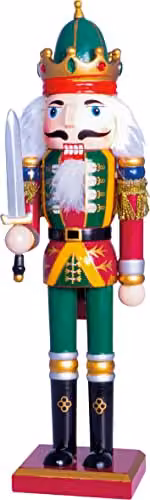 St Helens Home & Garden Nutcracker with Sword Christmas Tabletop Decoration, Multicolour, Height: 30 cm – 6