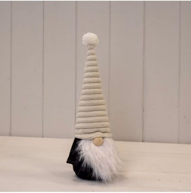 KDMD Cream Ribbed Christmas Gonk Tabletop Decoration