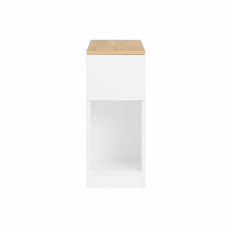 SoBuy Narrow Bedside Table with Lift-Up Lid and Shelf in White