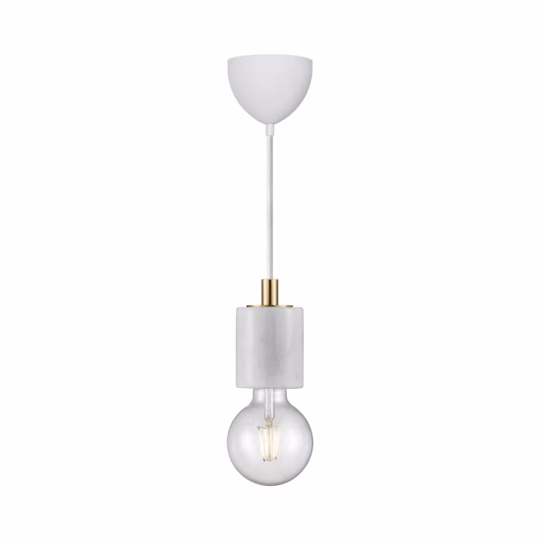Nordlux Siv Pendant Light in White Marble with E27 Mains Connection