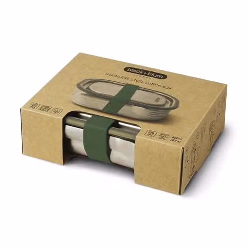 Black + Blum Stainless Steel Leakproof Bento Lunch Box with Cutlery, 600ml, Green and Black – 7
