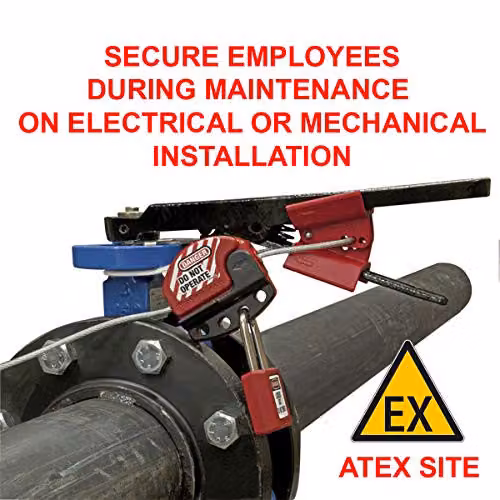 Master Lock S806 Adjustable Steel Safety Cable for Mechanical Lockout, Length: 1.8 m – 2