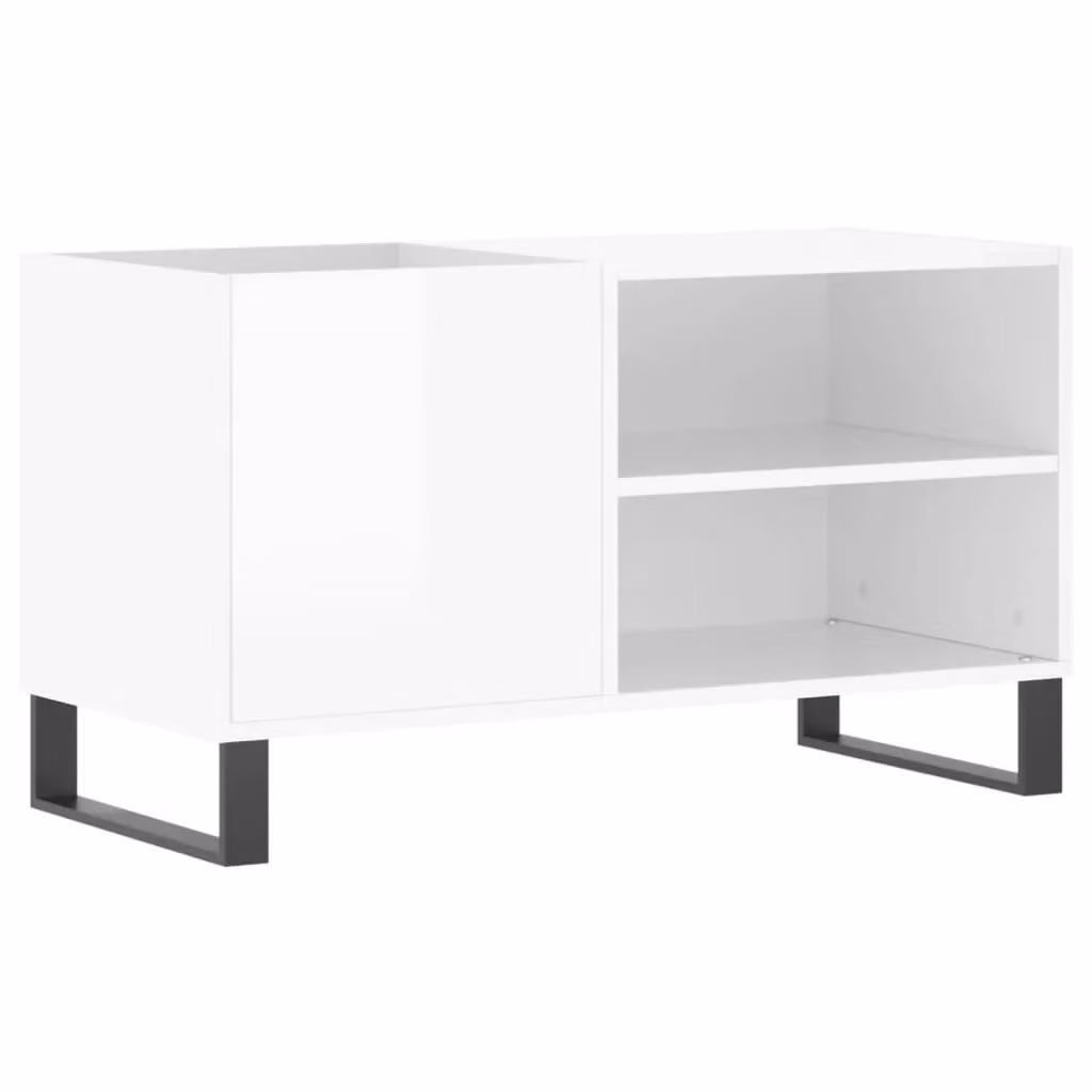 Berkfield Home High Gloss White Record Cabinet W: 85 cm, D: 38 cm, H: 48 cm – 2