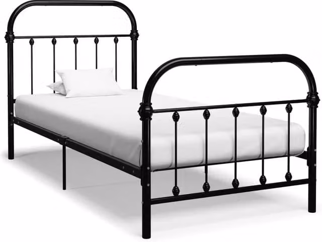 Berkfield Home Black Metal Bed Frame W/D/H: 90 x 200 cm – 1