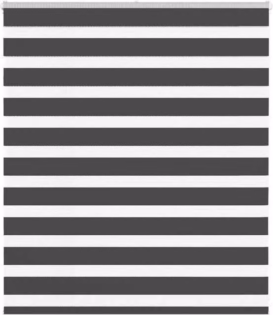 Berkfield Home Zebra Blind in Charcoal Grey Polyester, W: 120 cm, H: 100 cm – 1