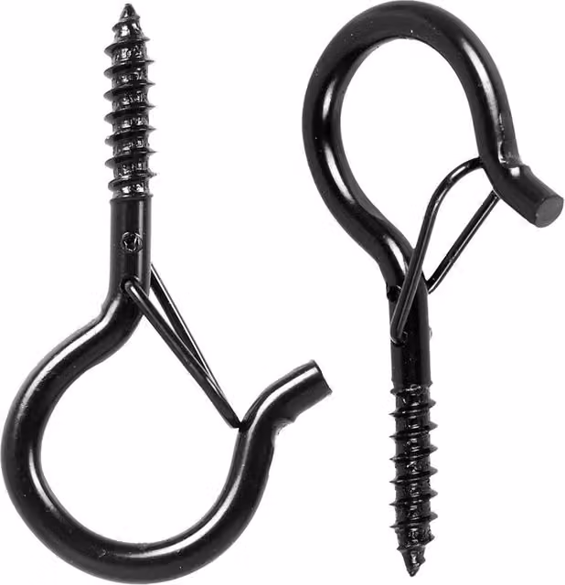 EONLION 100 Pack Black Stainless Steel Q-Hanger Screw in Hooks with Safety Buckle – 1