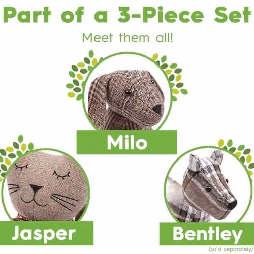 Nicola Spring Jasper the Cat Door Stops, Grey and Brown, Pack of 2, H 25 cm x W 16 cm – 4