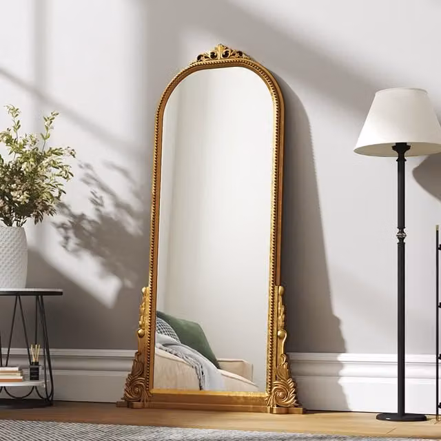 Komore Classic Baroque Gold Decorative Arch Wall Mounted Mirror