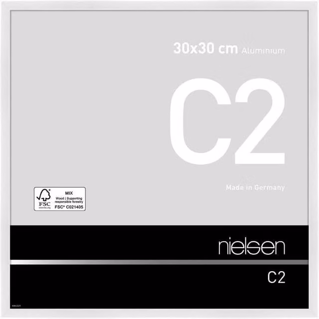 Nielsen Design C2 Aluminium Minimalist Single Picture Frame in White, W/H: 30 x 30 cm