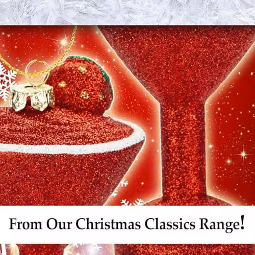 VFM e-Store Red and Gold Glitter Cocktail Hanging Christmas Bauble Ornament – 6