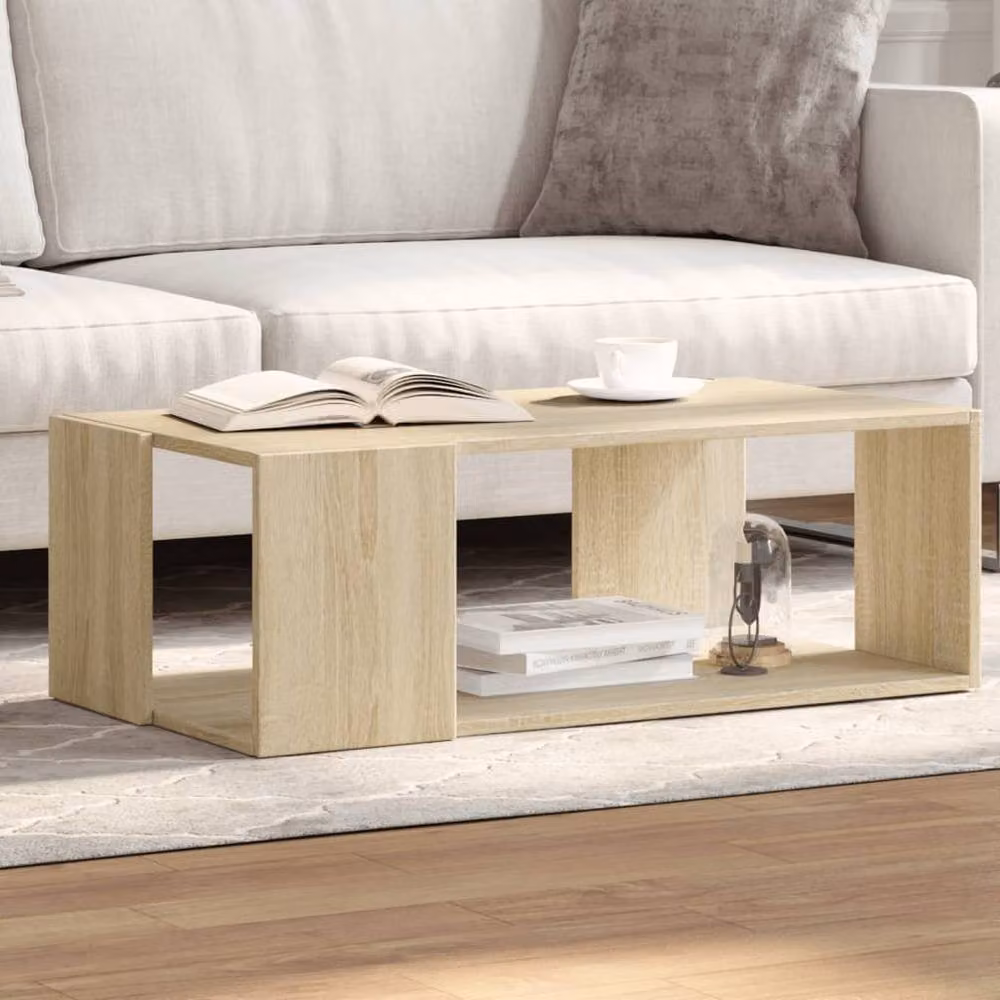 Berkfield Home Sonoma Oak Coffee Table in Beige, W: 89.5 cm, D: 48 cm, H: 30 cm – 2