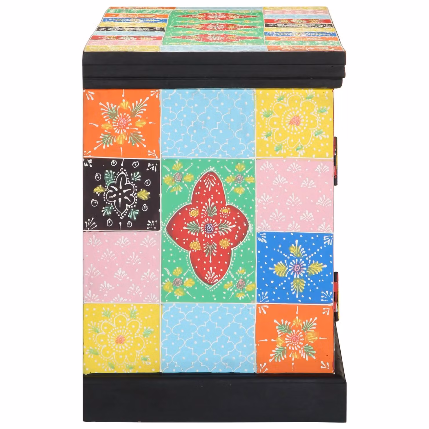 Berkfield Home Multicolour Geometric Mango Wood TV Cabinet, W/D/H: 100 x 35 x 50 cm – 3