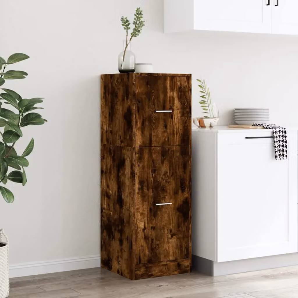 Berkfield Home Apothecary Cabinet in Smoked Oak Brown, W/D/H: 40 x 41 x 118 cm – 3