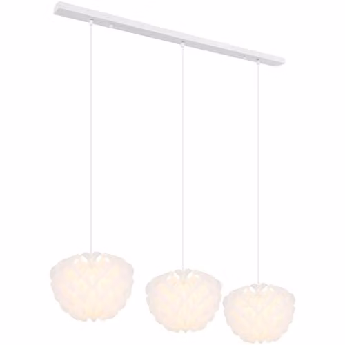 Globo Lighting Modern White Metal Pendant Light for Kitchen and Dining Rooms – 1