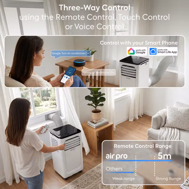 Air Pro White Monobloc Portable Air Conditioner with Remote and App Control, Height: 71.0 cm